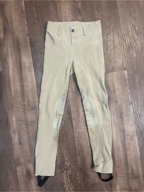 Kids Light Beige Riding Tights with Knee Patches